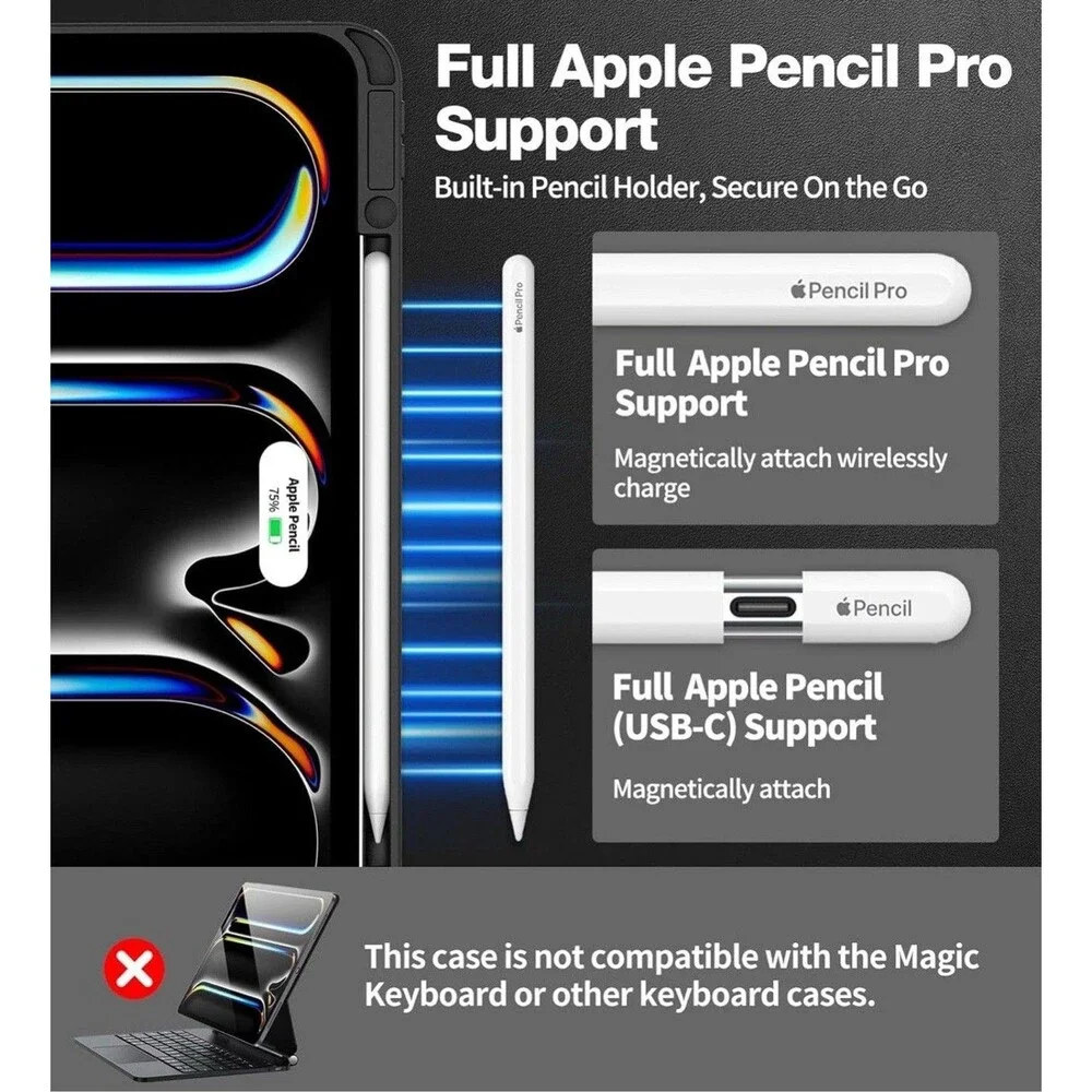 Slim Case for 2024 iPad Pro-11 Inch - M4 5th Generation iPad Cases with